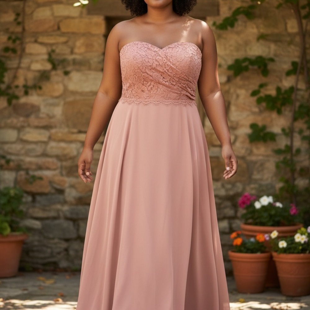 Christina Wu Strapless Gown in Soft Pink